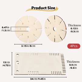 Lyivisk 4 Stück Knüpfstern aus Holz DIY Armbänder Knüpfen Set mit 3 runden Flechtscheiben und 1 Quadratisc Perfekt für Freundschaftsbänder Bastelprojekte kreative Geschenke für Kinder und Erwachsene