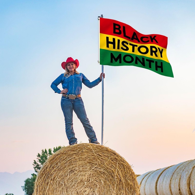2 Pack Black History Month Flags Hanging Flags Outdoor Decorative