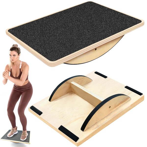 VEEKAY Balance Board aus Holz,360°Wobble Board,Rutschfestes Balance Board für Erwachsene,für