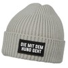 MoonWorks® Women's Beanie with Patch, Knitted Hat with Saying "Die