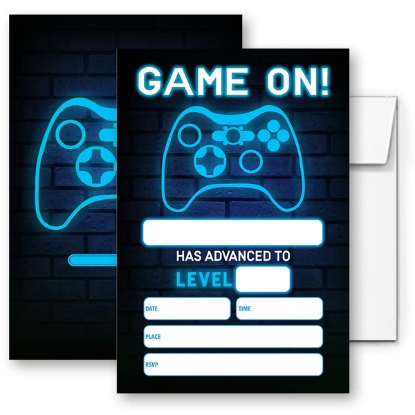 LoaHak Video Game Birthday Party Invitations, Video Game Birthday Invitations,