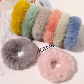 Faux fur mink hair tie scrunchie updo hair clip / 페이크퍼밍크머리끈 곱창 머리끈 올림머리 헤어집게