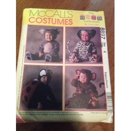 McCall's 8897 Sewing Pattern, Tom Arma Toddlers' Costumes, Lady Bug, Dalmatian, Koala, Monkey, Size 4