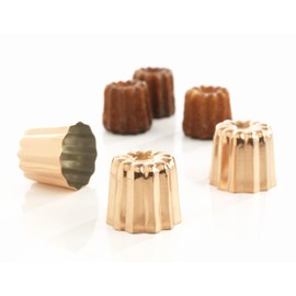 Patisse 719197 Set of 3 Copper Fluted Bordeaux Moulds 17.5 x 6 x 6 cm