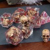 cusdie 7PCS Polyhedral DND Dice, D&D Dice, Skull Dice Set