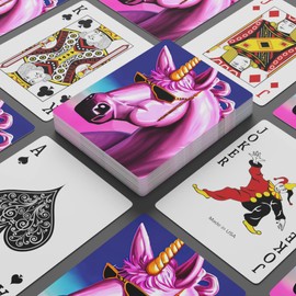 Brian Bula Pink Unicorn Playing Cards Cool Sunglasses Wearing Pink Unicorn Poker Cards