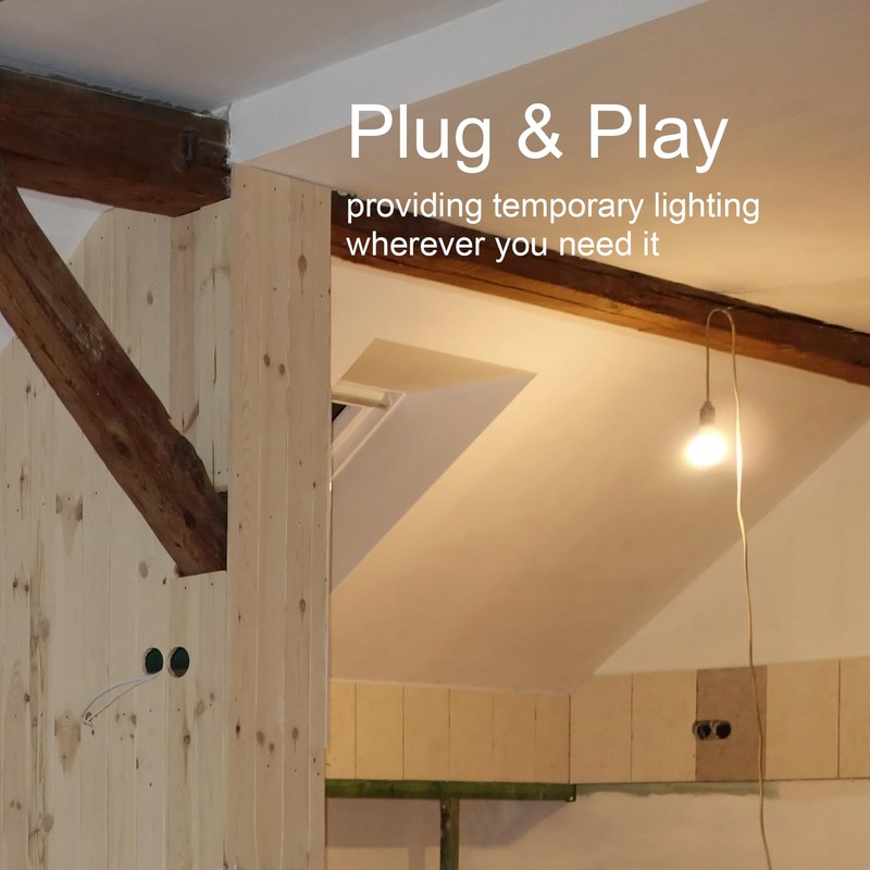 Jimosoon Light Bulb Socket with Cord - 10Ft Plug in