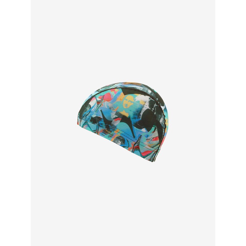 Speedo SE12453 MONA Mesh Cap Swim Cap, Green/Nectarine, L