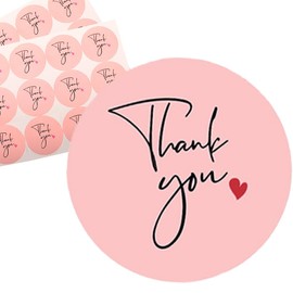 1.5inch Thank You Stickers 120PCS Small Business Labels Envelopes,Baking Stickers,Thank Your Order Sealing Sticker Decoration for Business (Pink)