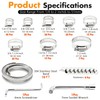 185Pcs 304 Stainless Steel Hose Clamp Kit w/Case & Tools,