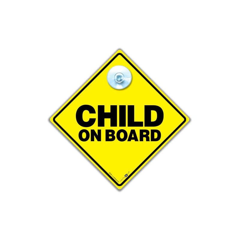 Child on Board Car Sign with Suction Cup, 14 x