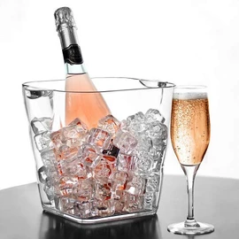 Glacier Acrylic Tower Wine Bucket - Plastic Champagne Cooler Drinks Pail Party Tub