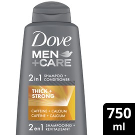 Dove Men + Care Thick and Strong 2-in-1 Shampoo & Conditioner for Thin Hair with Caffeine and Calcium 750 ml