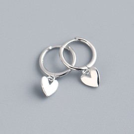 Heart Huggie Hoop Earrings for Women Girls Love Heart Pendant Dangle Drop Cartilage Earrings Minimalist Hypoallergenic Sleeper Hoops Jewelry Gifts for Her Valentines Day