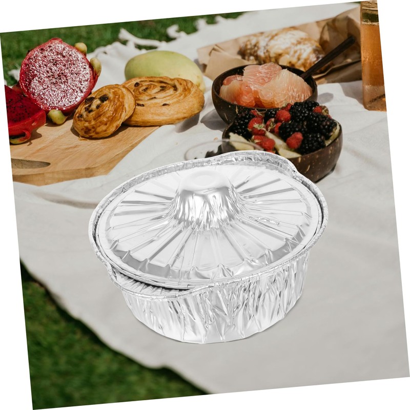 Gatuida 6 Pcs Thickened Aluminum Foil Pans with Lids Heavy