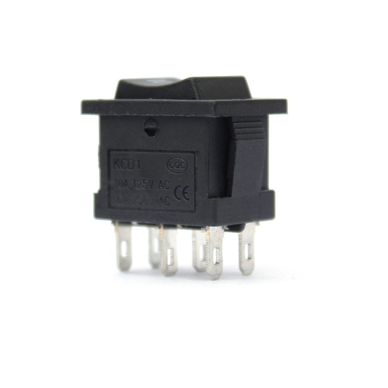 6PCS Boat Rocker Switch AC 6A/250V 10A/125V 6 Pin DPDT
