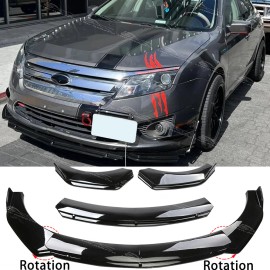 Dreamizer For Ford Fusion Sport Titanium Gloss Black Front Bumper Splitter Spoiler Lip Kit