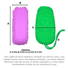 Esponja de Silicona Rosa para Piel Sensible Exfoliación Suave y Limpieza Profunda Cepillo Corporal 2 Texturas Ideal para Piel Delicada Higiene Facial y Corporal con Textura Suave