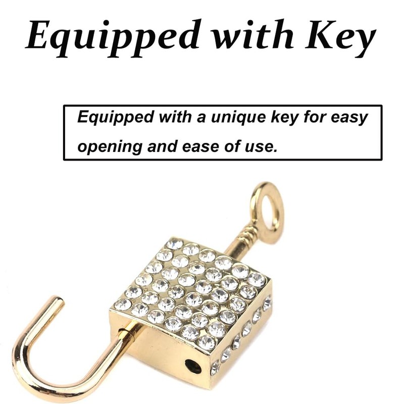 2-Pack Bling Square Padlock Mini Square Lock Decorative Padlock Luggage