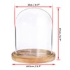 TOLIDA Glass Dome with Natural Wooden Base Robust Decorative Glass