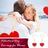 Valentines Day Earrings for Women Red Love Heart Earrings Beaded