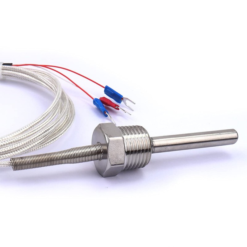 ATOPLEE 1pc Temperature Sensor Probe,Stainless Steel Waterproof Pt100 Ohm Probe