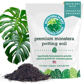 HOUSEPLANT RESOURCE CENTER Premium Monstera Potting Soil | Quick Draining, Nutrient Rich Living Aroid Soil for Fast Growth & Healthy Root Aeration | Organic Aged Bark, Coco Coir, Perlite, Worm Castings (Large Bag)