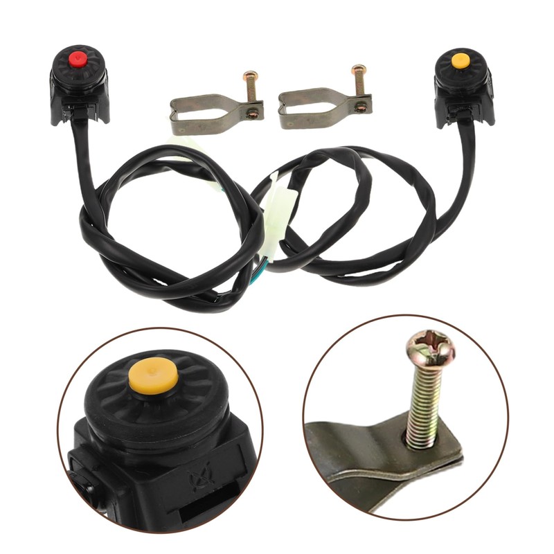 NOLITOY 2pcs Motorcycle Kill Switch Button for ATV Dirt Bike