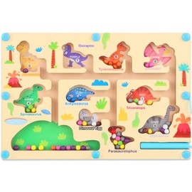 YUJWW Laberinto Magnético, Juguetes Didácticos para Niños, Juego de Combinar Colores y Números, Tablero de Dibujo Magnético con Desarrollan Coordinación Ojo-Mano y Concentración para Niños 1 a 6 Años