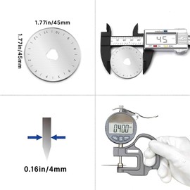Rotary Cutter Blades 45mm 5 Pack for Fits Fiskars,Olfa,Truecut Rotary Cutter Replacement Arts Crafts Quilting,Sharp and Durable