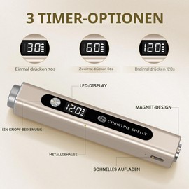 UV-Lampe für Gelnägel, CHRISTINE SHELLY Handheld 3-in-1 LED-Nagellampe mit Katzenaugen-Magnet, Nagelstempel, LCD-Display, wiederaufladbarer Nageltrockner mit 3 Timern für Gel-Nagellack, Heimwerker
