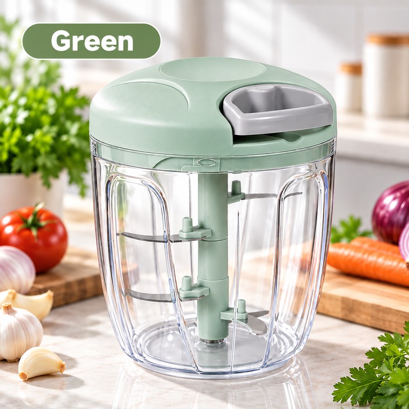 900ml Manual Food Chopper for Meal Prep – Stainless Steel
