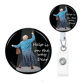 Help is on The Way Dear Badge Reels Holder Retractable with ID Clip for Nurse Name Tag Card Nursing for Doctor Teacher Student Employee Office Medical Work