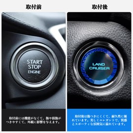 Toyota Land Cruiser LAND CRUISER 250 Series April 2024 - Present Push Start Button Cover Car Interior Accessories ABS Material Interior Parts Car Accessories Crystal Engine Start Cover Genuine