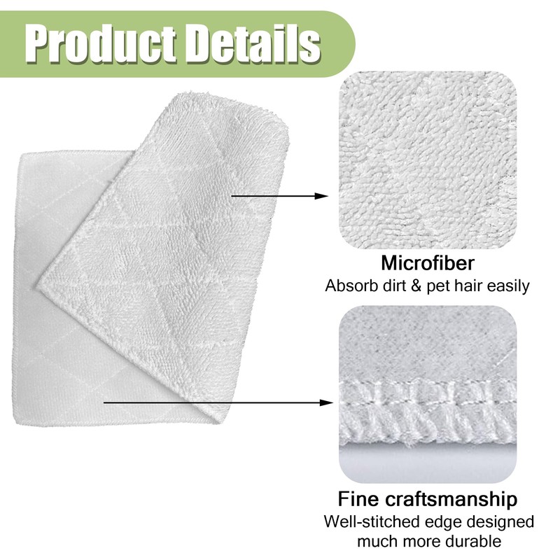 Light 'N' Easy Steam Mop Pads Replacement Reusable for S3601