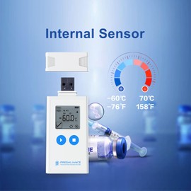 Freshliance Ultra Low Digital Temperature Data Logger Recorder, -76℉ Medical Fridge Thermometer with Internal Senor, Vaccines Blood Bank Dry Ice Temperature Monitor for 35000 Points, Atlas Log-IUT