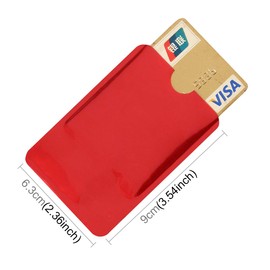 equipster RFID Blocking NFC Protective Cases for Credit Cards, Credit Cards, ID Cards, Bank Cards, Protection Against Unauthorised Reading, Credit Cards RFID Blocker, Red Set of 3, Credit card sleeve