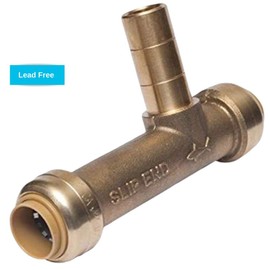 SharkBite U4482LFA Service Slip Tee Adapter, 1/2 Inch x 1/2 Inch x 1/2 Inch, Push-to-Connect, Copper, PEX, CPVC