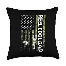 Reel Cool Dad Funny Fisherman Fathers Day Fishing Gift Daddy Throw Pillow
