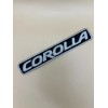 Set of Two (2) Corolla Embroidered Patches 1”x5.5” Toyota Silver