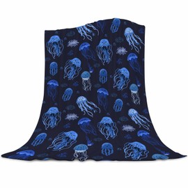 Gaakvrr Jellyfish Blanket Jellyfish Gifts for Girls Women Jellyfish Throw Blanket for Kids Adults Soft Warm Cozy Fleece Blanket 100x130cm(40x50 Inch)