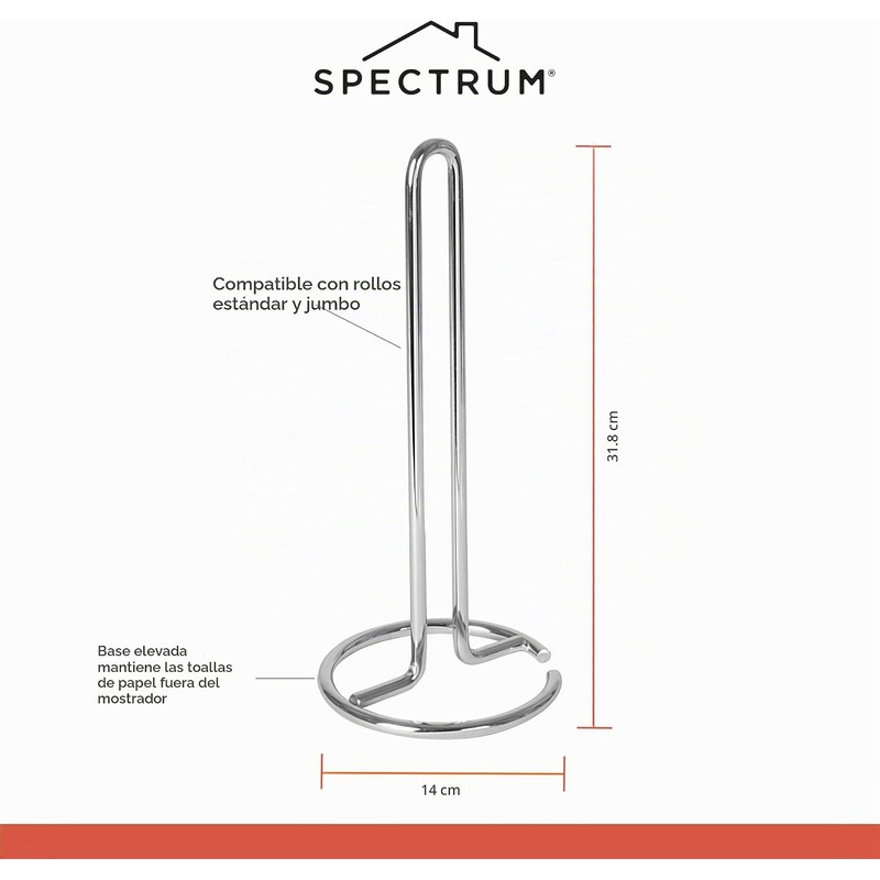 Soporte para Toallas de Papel Spectrum Euro Cromado 41070: Estilo