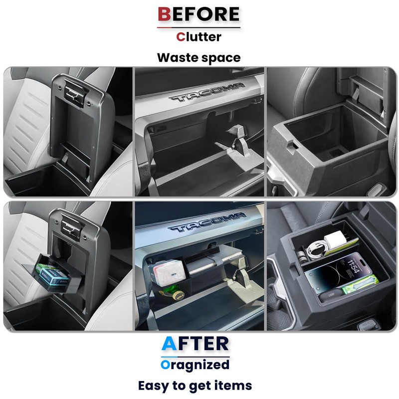 Neepiar 3PCS Center Console Organizer Compatible with 2024 2025 Toyota