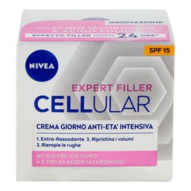 NIVEA Cellular Expert Filler Day Cream Anti-Ageing Intensive SPF 15 50 ml Anti-Wrinkle Firming Hyaluronic Acid and Pure Folic Acid Moisturising Cream Face Anti-Ageing
