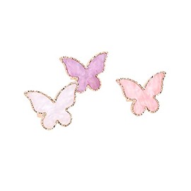 ccHuDE 3 Pcs Butterfly Shape Nail Art Resin Palette Ring Gel Polish Mixing Tray Drawing Nail Color Palette Nails Pigment Plate with Adjustable Finger Rings