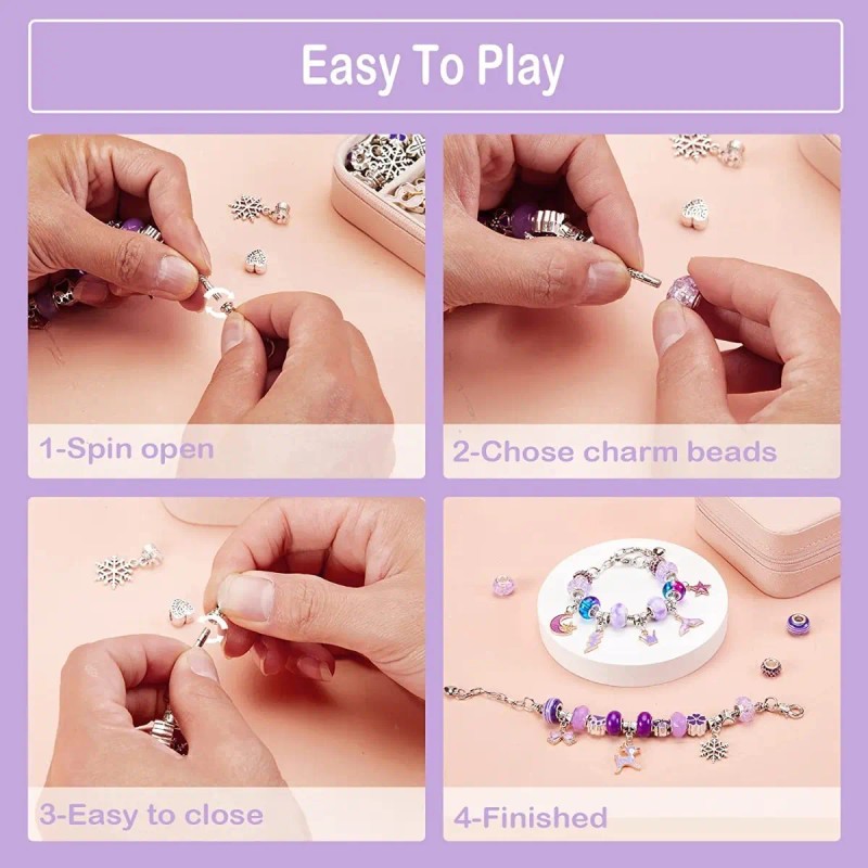Kit Para Hacer Pulseras, Suministros Para Hacer Joyas,violet