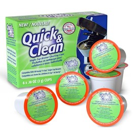 Quick & Clean [6-Pack] Keurig Cleaning Pods - K Cup Cleaner Pod For Keurig - 2.0 Coffee Machine Compatible, Removes Stains, Non-Toxic and Eco-Friendly