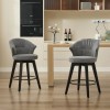 CinkeHome Swivel Counter Height Kitchen Dining Bar Stool Barstool Tufted