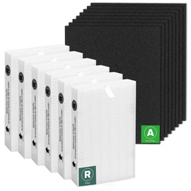 HPA300 HEPA Filter Replacement for Honeywell Air Purifier 6 HEPA R Filters and 8 Pre-cut A Carbon Pre-filter by APPLIANCEMATES