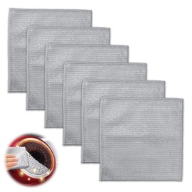 Como Life 6-piece Set of 6 Mesh Cloth, Cleaning Cloth, Dirt Remover, Dish Towel, Aluminum Processing, Abrasive-free, Mesh, Easy to Dry, Repeated Usable, Gray, Go, Stove, Grill, Sink, Range, Kitchen,